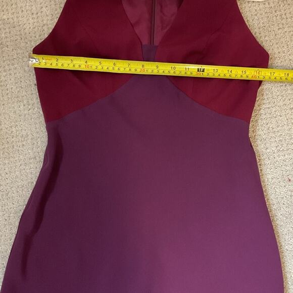 Jill Jill Stuart Two Tone V-Neck Gown Burgundy Purple Size 4 - Picture 9 of 13